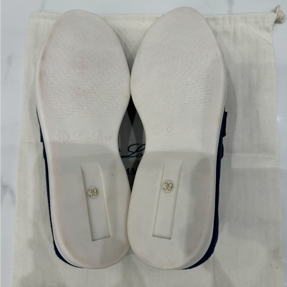 Loro Piana  woman’s Navy Suede Slip-Ons, size 39 - Picture 5 of 7